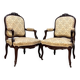 Pair Of Regency Style Flat Back Armchairs 19th Century