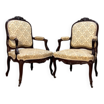 Pair Of Regency Style Flat Back Armchairs 19th Century