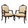 Pair Of Regency Style Flat Back Armchairs 19th Century