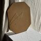 Vintage brown wooden octagonal mirror 58x48