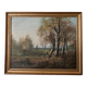Oil on canvas forest landscape by L. Henry Barbizon early 20th century