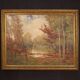 Italian painting landscape signed and dated from the 20th century