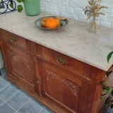 Art Deco oak and marble sideboard