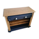 Buffet ouvert bleu de Sèvres et bois