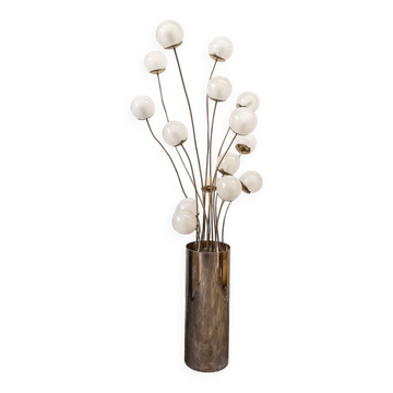 Floor lamp 1036/15 in glass and chrome metal by Pia Guidetti Crippa for Luci, Italy, 1970s.