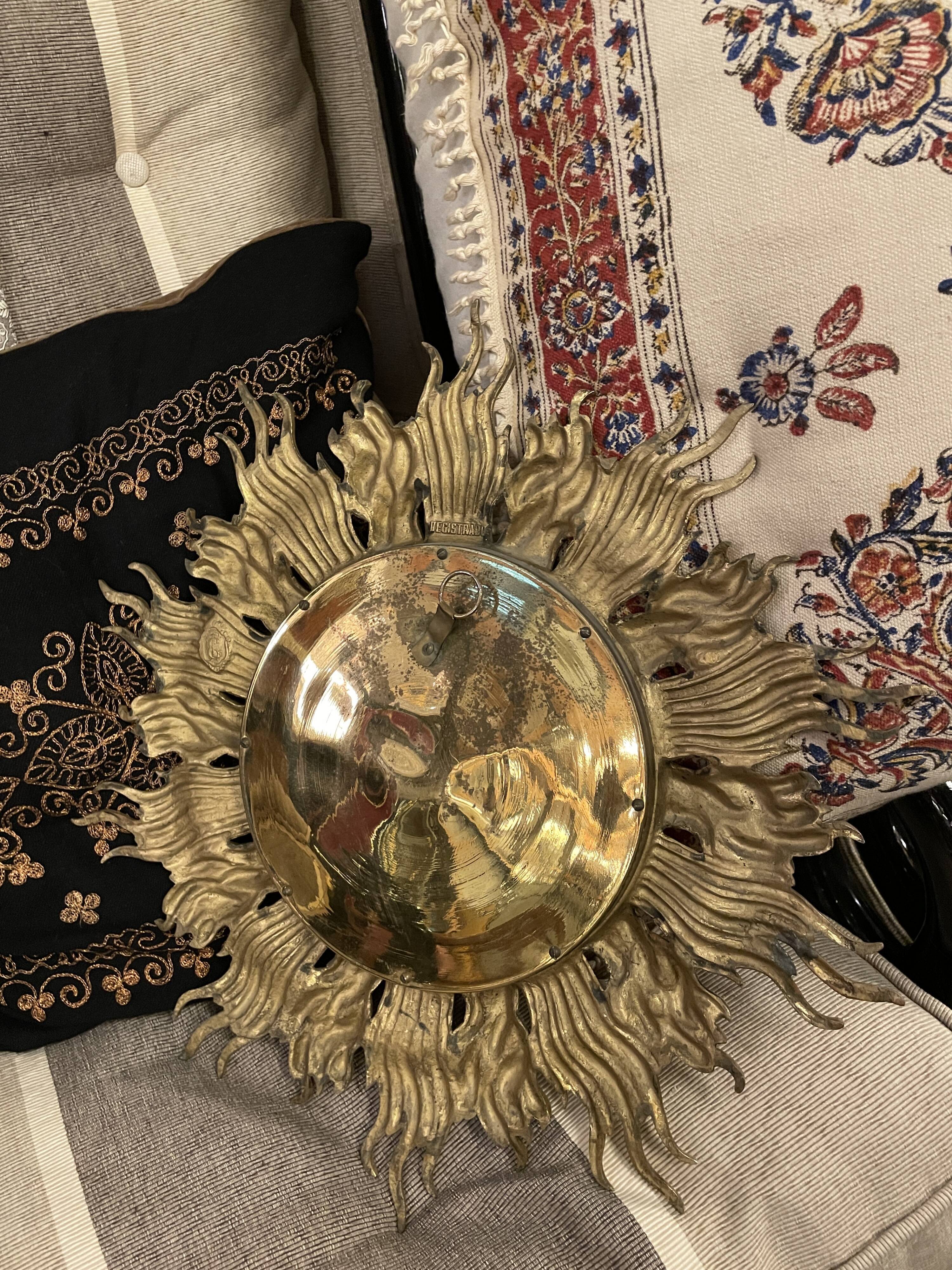 Bronze midcentury bronze witch eye mirror