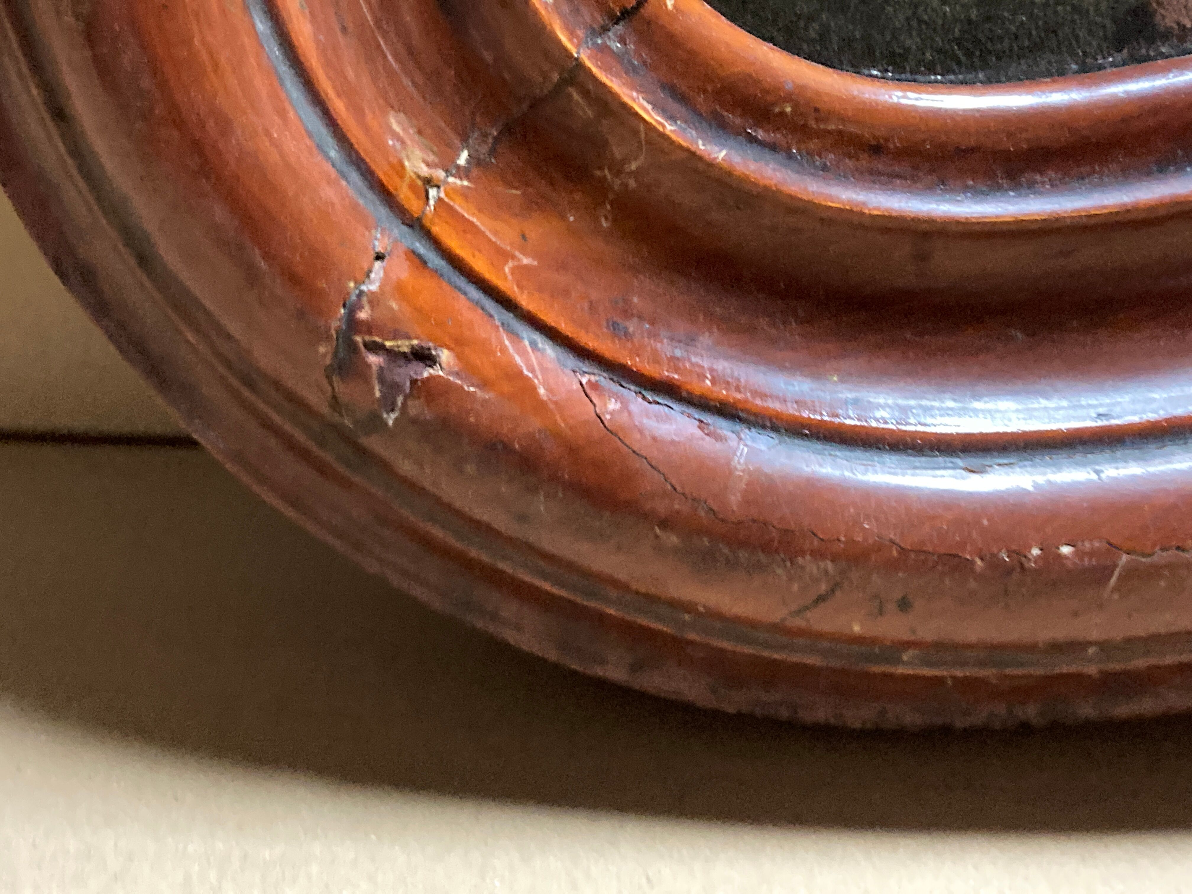 Louis Philippe organic curved wavy distressed mirror, ca 1880