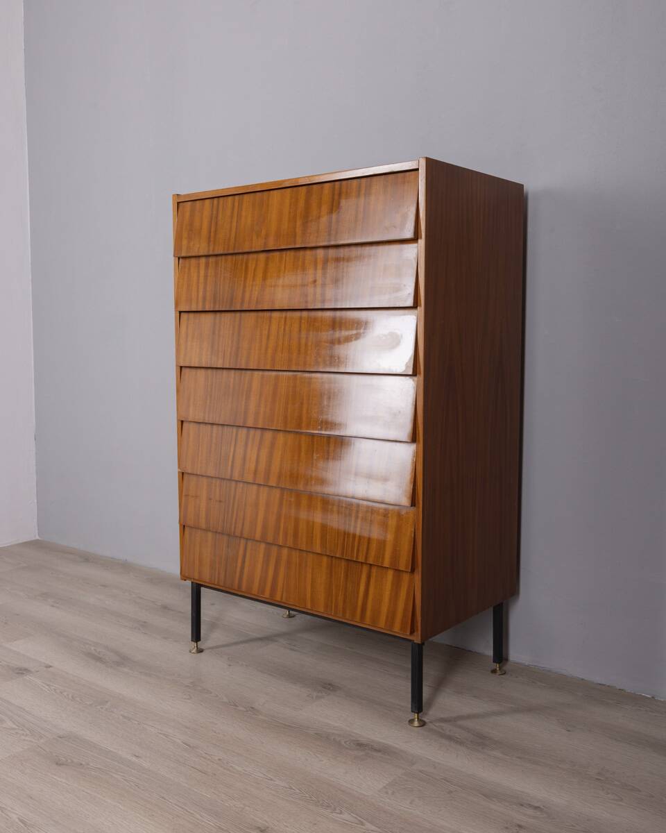 Vintage 1960s Italian-designed teak wood chest of drawers