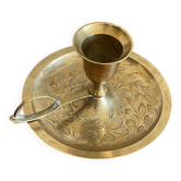 Brass hand candle holder