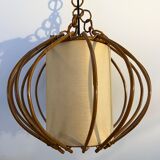 Vintage chandelier, rattan pendant lamp design 1960