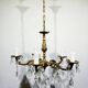 5-light Louis XV bronze and brass chandelier