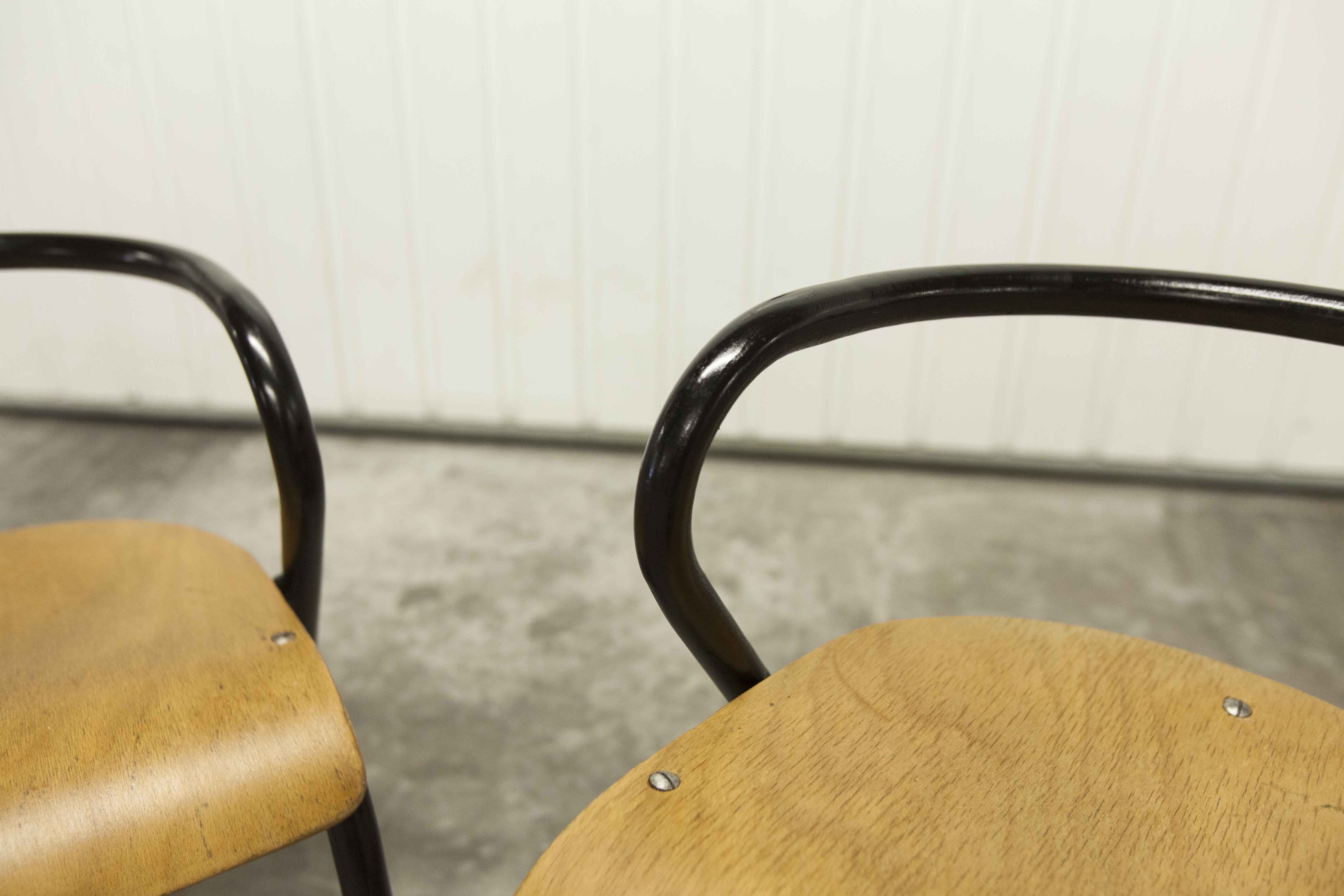Pair of Mullca 300 chairs by Jacques Hitier 1949 restored