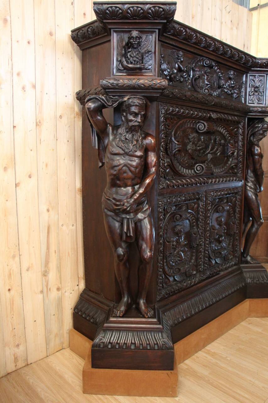 Renaissance-style castle buffet with 19th-century Atlanteans