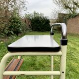 Vintage stepladder in Formica, wood and chromed metal