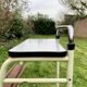 Vintage stepladder in Formica, wood and chromed metal
