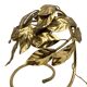 Hollywood regency set of 2 brass leaves table lamps, Bottega Gadda Italy, 1970s