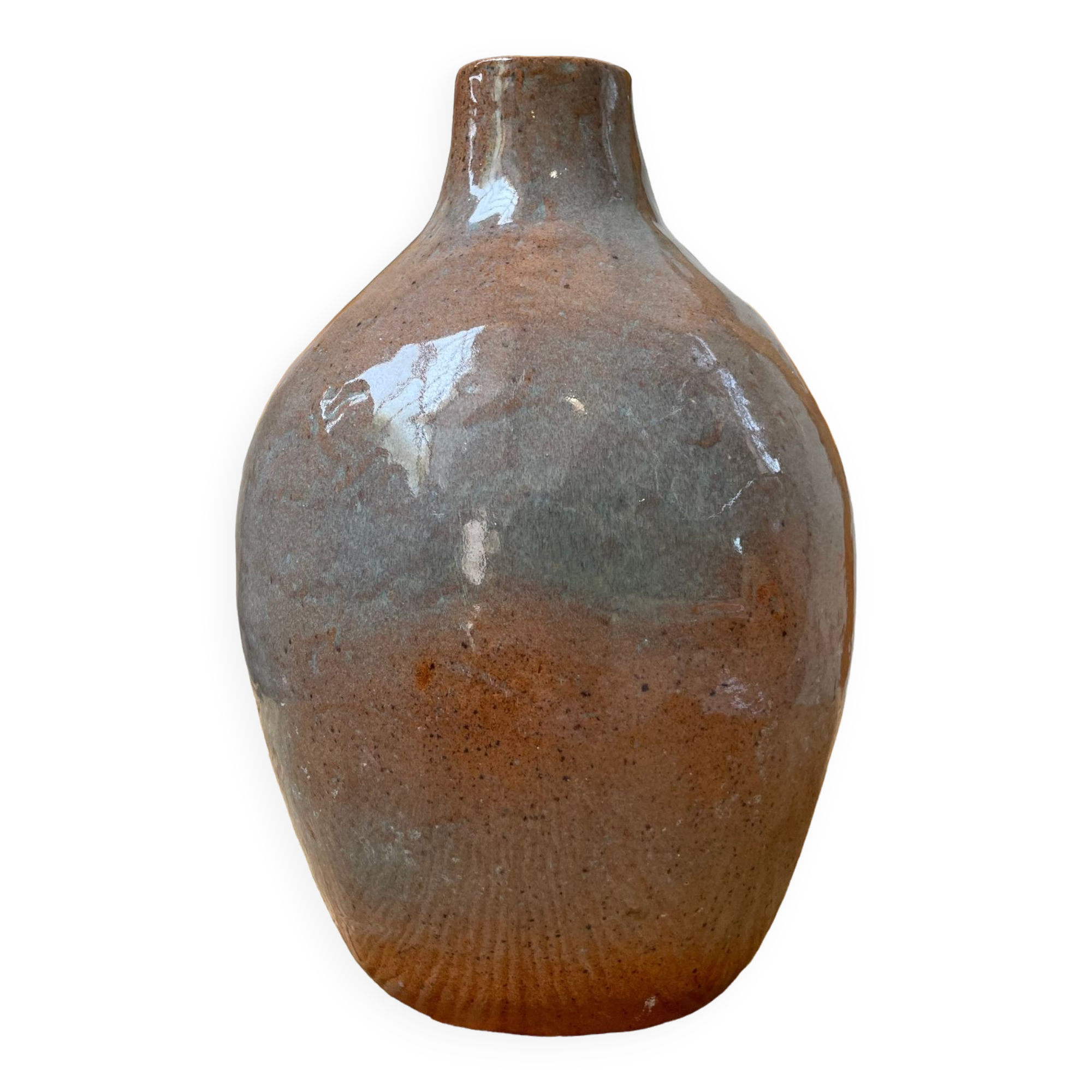 Glazed earth vase signed