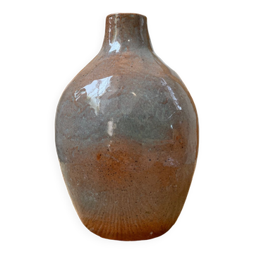 Glazed earth vase signed