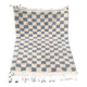 Blue checkered Berber Beni Ouarain rug