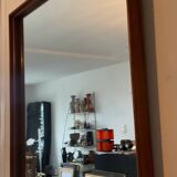 Miroir scandinave en teck années 60-70