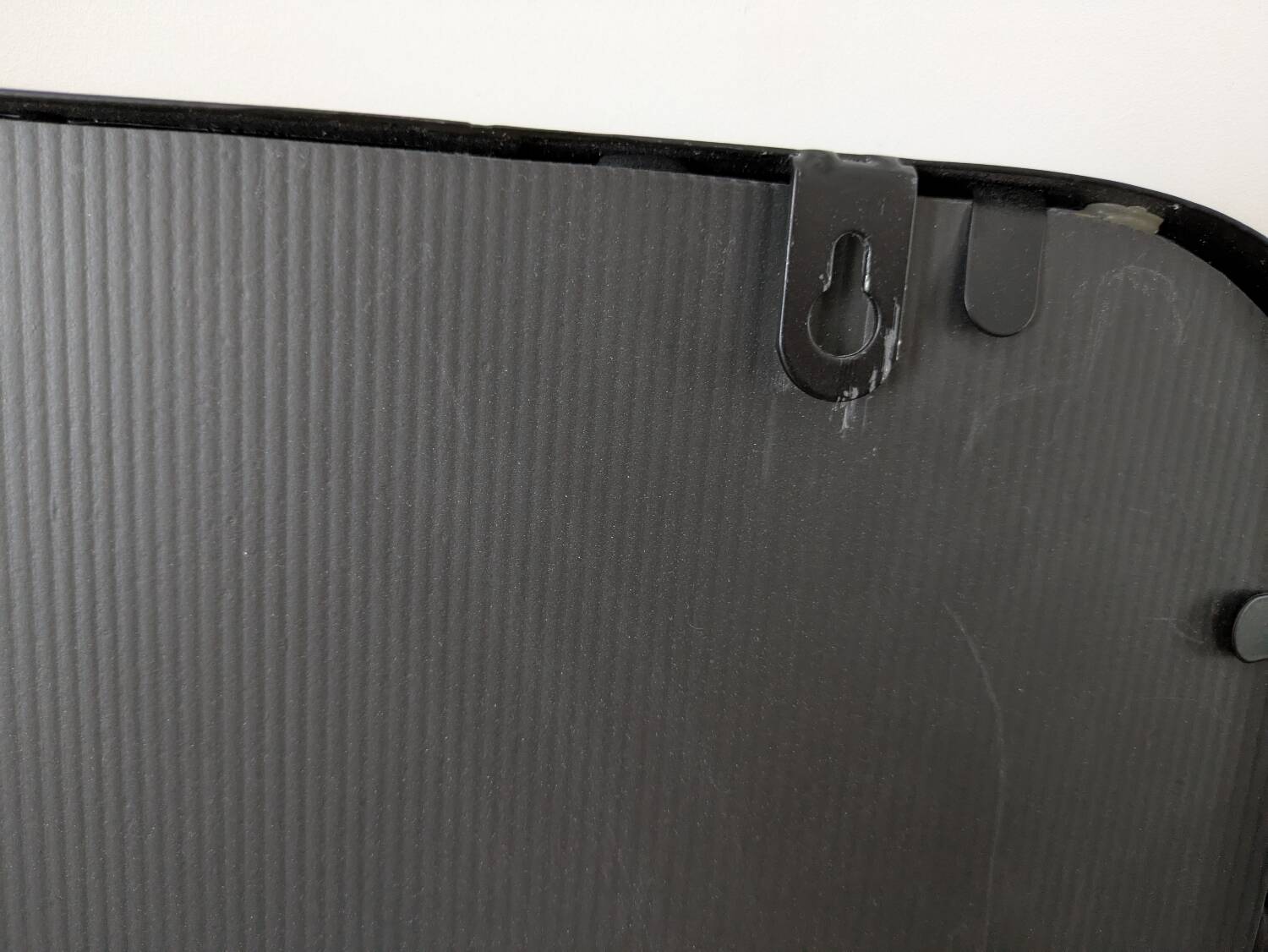 Black metal square mirror, industrial style