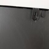 Black metal square mirror, industrial style