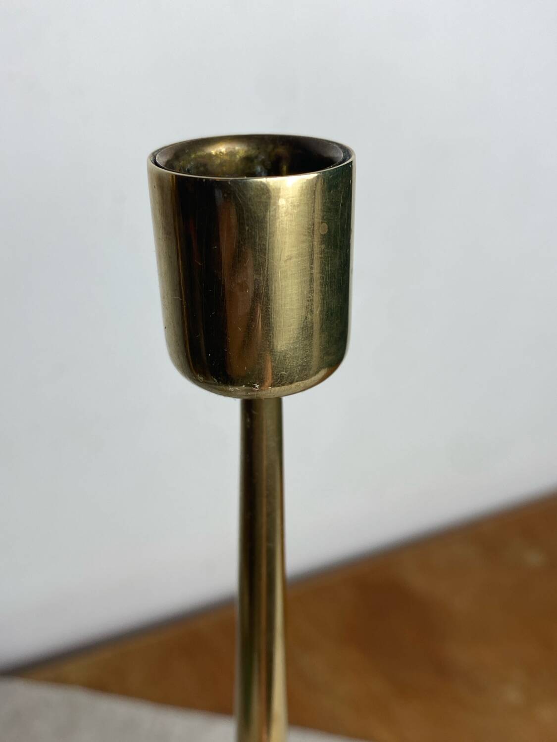 Pair of designer bronze candlesticks