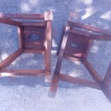 Two vintage wooden stools