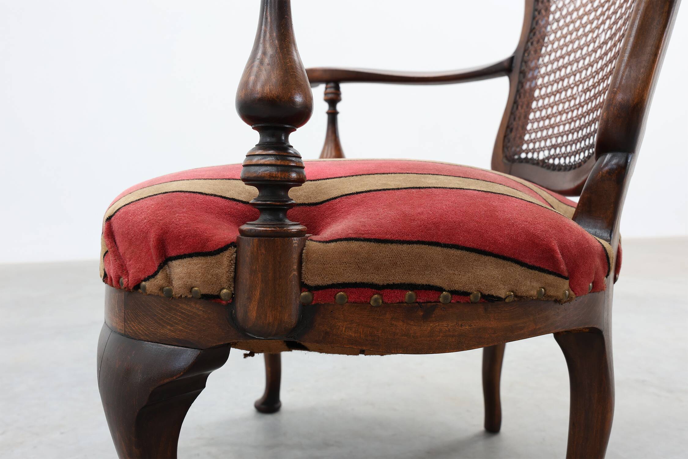 Louis XV‑Style Oak and Cane Armchair, France, circa 1890