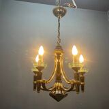 Lustre Lampart en laiton et cristal, années 1970