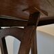 Table de vigneron ronde dessus cuir d'origine incrustation dorée