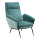 Vintage velvet and brass armchair, design, Italy, 1950s-1960s