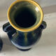 Pair of amphora vases Saint-Clément, glazed ceramic in blue and green.