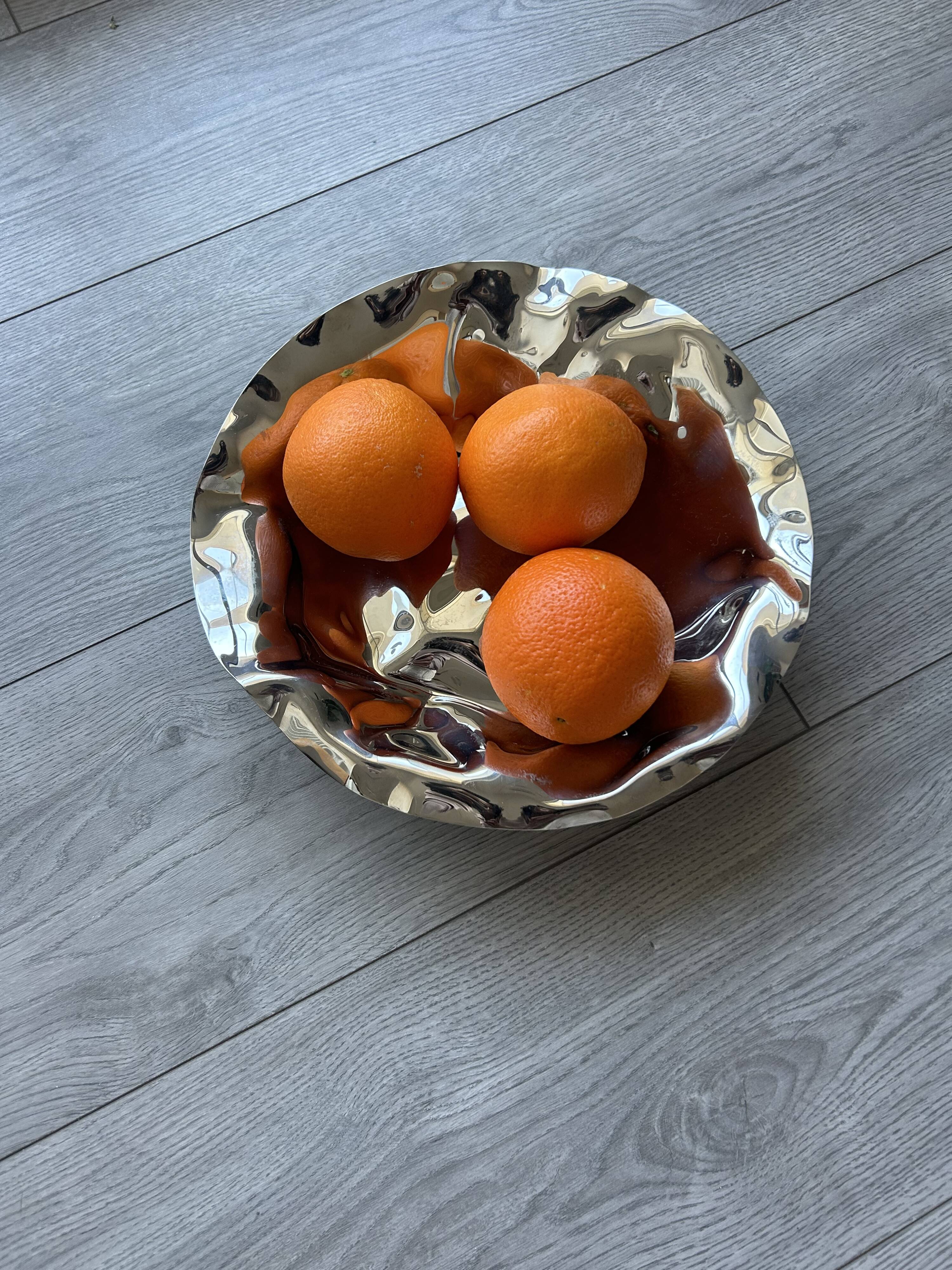 Stainless steel fruit basket / salad bowl - Alessi (Sarrià basket)