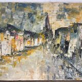 Main Street, knife technique, signed M Attal 1974