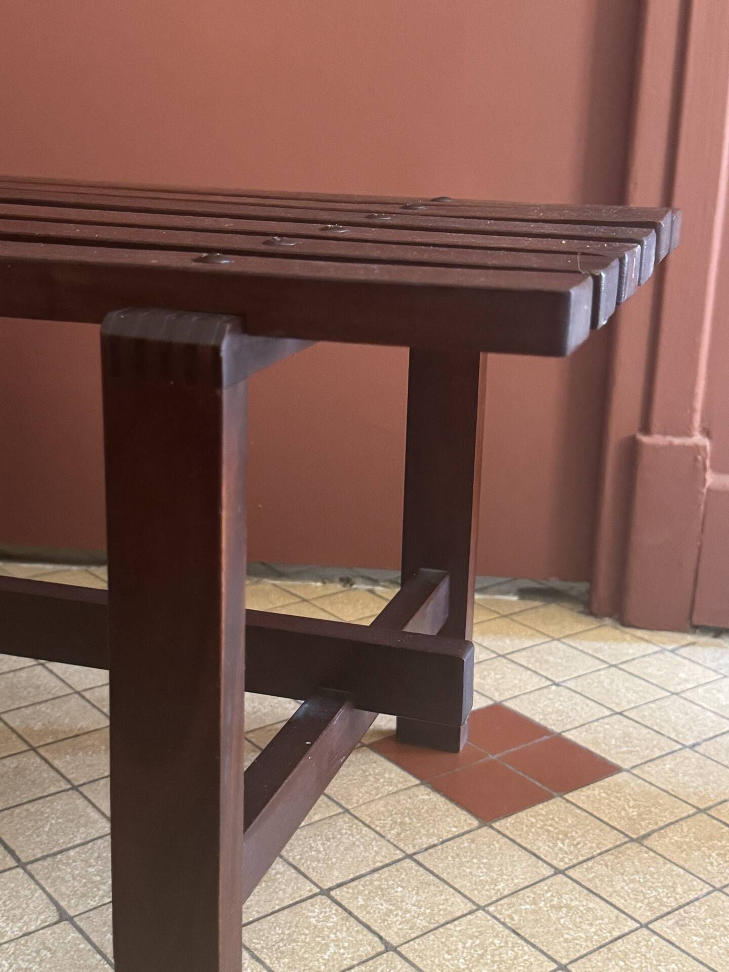 Teak bench Ezio Longhi