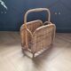 Porte-revues vintage en bambou et rotin