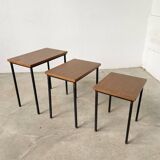 Modernist teak nesting tables from the 50s