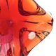 Flavio Poli Seguso Sommerso Red Amber Vintage 60s Art Glass Ashtray
