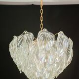 Amazing large Murano glass rainbow leaves chandelier