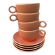4 salmon ceramic tea or coffee cups