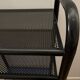 Vintage 4-tier perforated metal serving cart on wheels, 1980s style