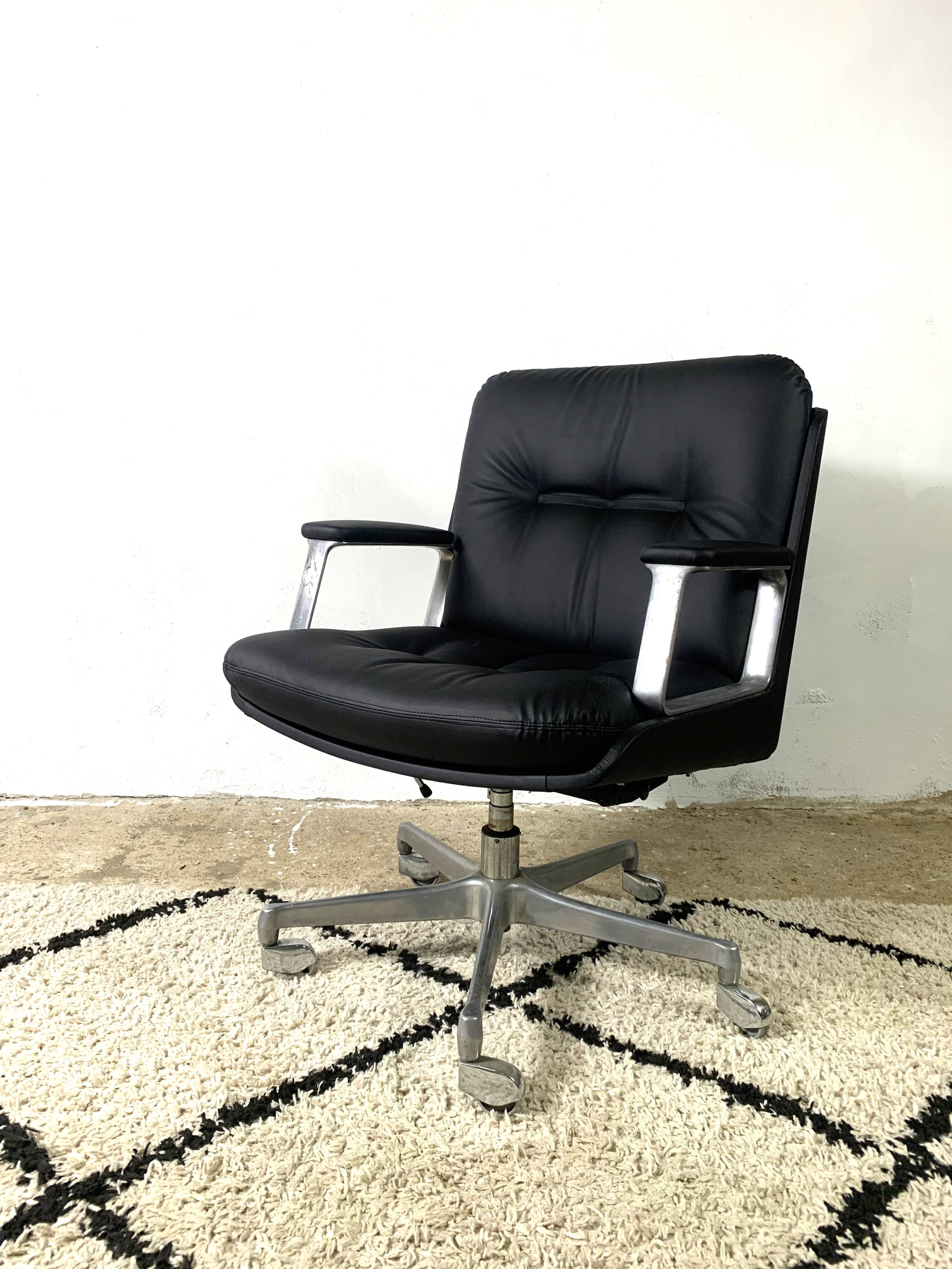 Office Chair In Leatherette On Wheels By Vaghi, Italy, 1960s