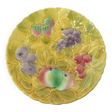 Sarreguemines fruit-decorated barbotine dish Ø30cm