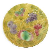 Sarreguemines fruit-decorated barbotine dish Ø30cm