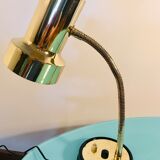 Art deco lamp, golden lamp shade, retro table lamp for apartment decor