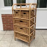 Vintage rattan chiffonier