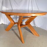 Scandinavian design extendable oval table in blond wood