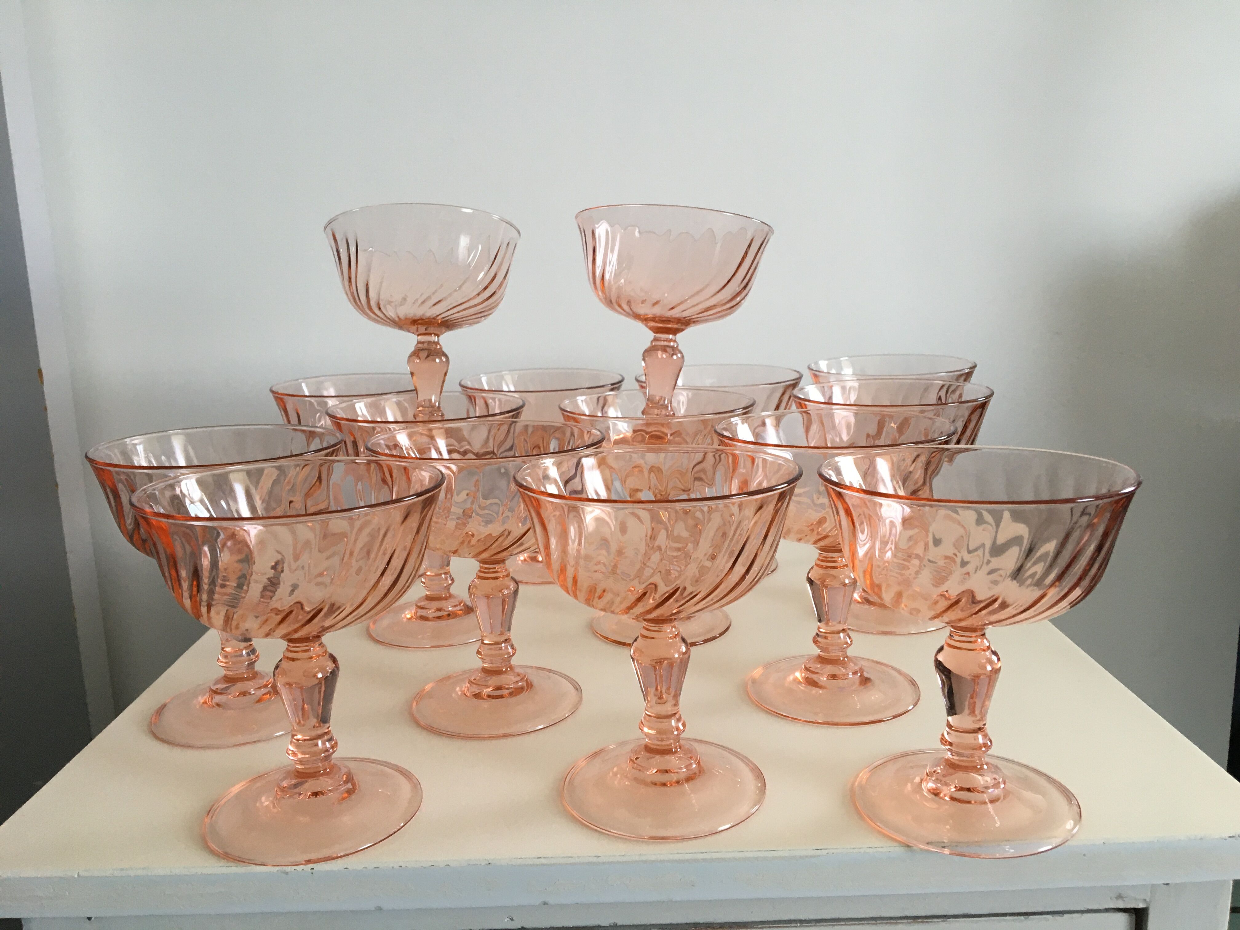 Coupes de champagne rose