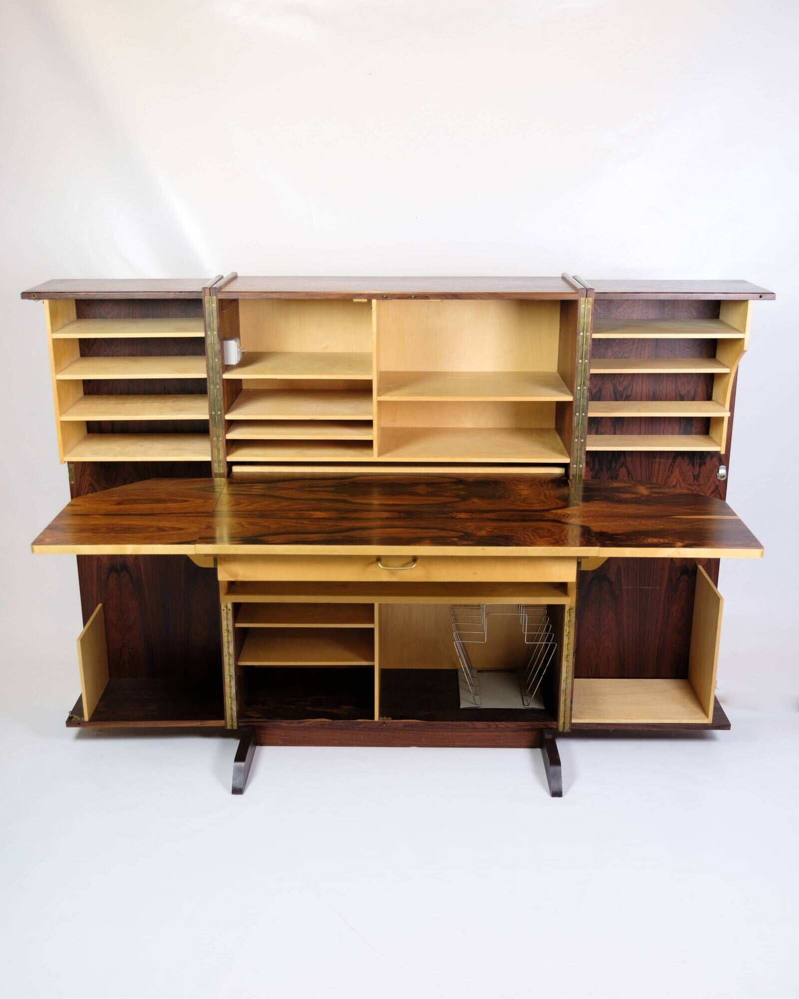 Hideaway Cabinet/Secretary Made In Rosewood, Norwegian Design From 1960s